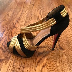 Black and Gold Loubitton Stilettos